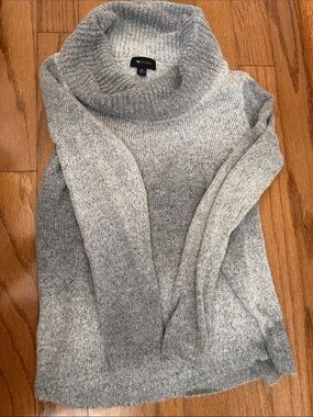 Costal Grandmother Quiet Luxury Gray Marled Turtleneck Fall Sweater - Women